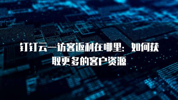 钉钉云一访客返利在哪里:如何获取更多的客户资源