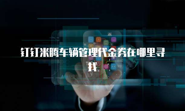 钉钉米腾车辆管理代金券在哪里寻找