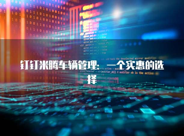 钉钉米腾车辆管理:一个实惠的选择