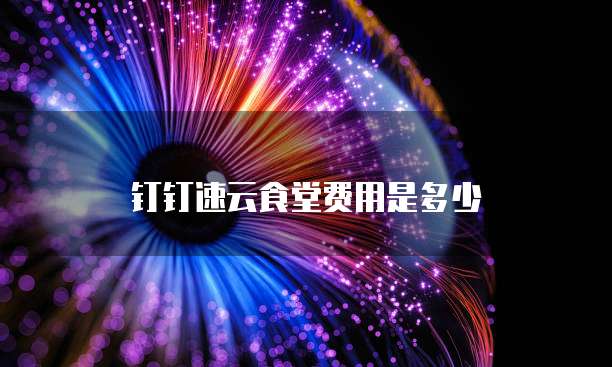 钉钉速云食堂费用是多少