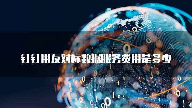 钉钉用友对标数据服务费用是多少