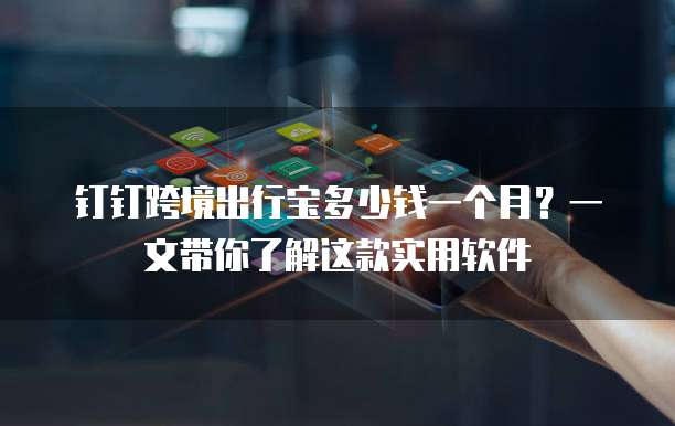 钉钉跨境出行宝多少钱一个月?一文带你了解这款实用软件