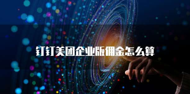 钉钉美团企业版佣金怎么算