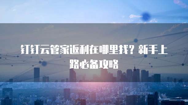 钉钉云管家返利在哪里找?新手上路必备攻略