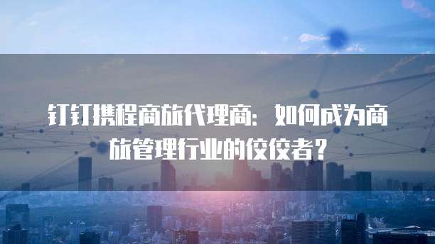 钉钉携程商旅代理商:如何成为商旅管理行业的佼佼者?