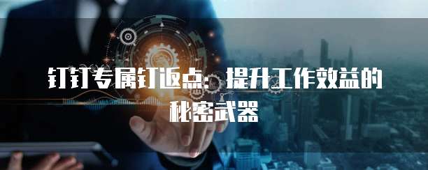 钉钉专属钉返点:提升工作效益的秘密武器