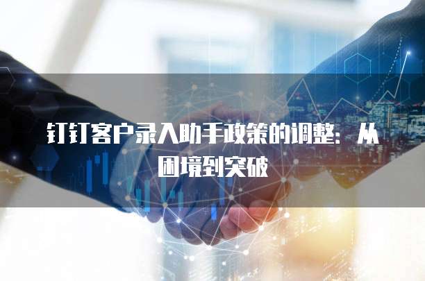 钉钉客户录入助手政策的调整：从困境到突破