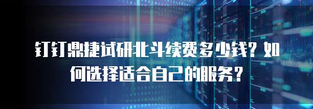 钉钉鼎捷试研北斗续费多少钱？如何选择适合自己的服务？