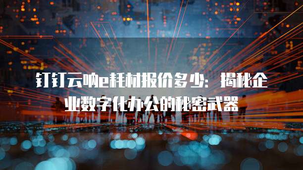 钉钉云呐e耗材报价多少:揭秘企业数字化办公的秘密武器