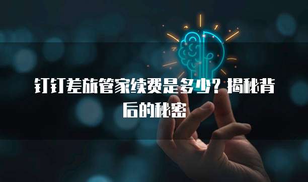 钉钉差旅管家续费是多少?揭秘背后的秘密
