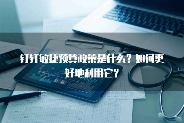 钉钉敏捷预算政策是什么？如何更好地利用它？