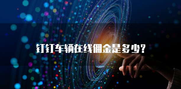 钉钉车辆在线佣金是多少?