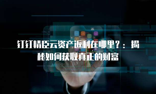 钉钉精臣云资产返利在哪里?:揭秘如何获取真正的财富