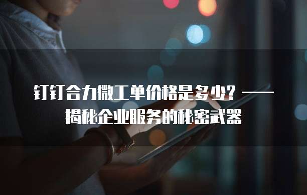 钉钉合力微工单价格是多少?——揭秘企业服务的秘密武器