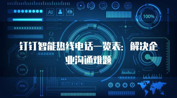 钉钉智能热线电话一览表：解决企业沟通难题