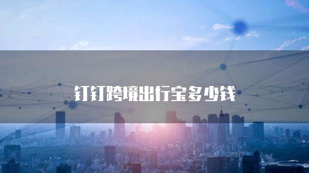 钉钉跨境出行宝多少钱