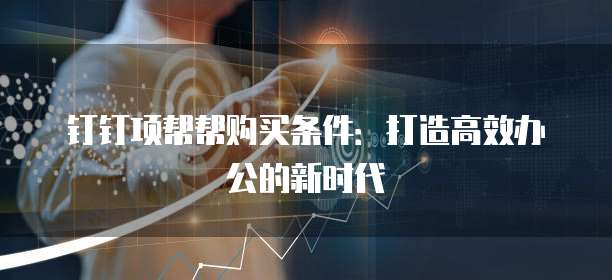 钉钉项帮帮购买条件:打造高效办公的新时代