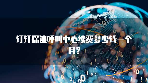 钉钉探迹呼叫中心续费多少钱一个月?
