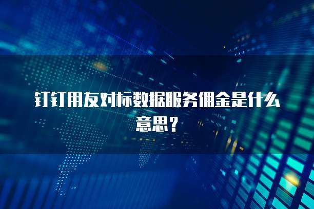 钉钉用友对标数据服务佣金是什么意思?