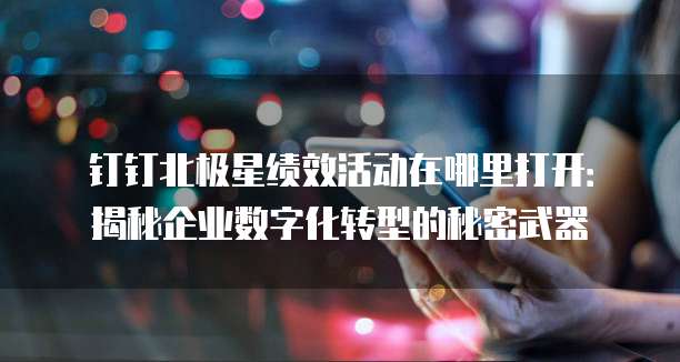 钉钉北极星绩效活动在哪里打开:揭秘企业数字化转型的秘密武器
