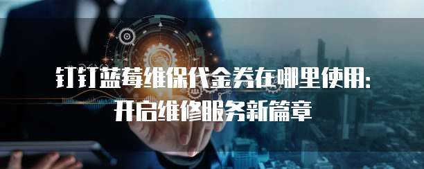 钉钉蓝莓维保代金券在哪里使用:开启维修服务新篇章