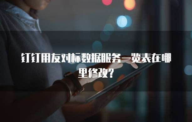 钉钉用友对标数据服务一览表在哪里修改?
