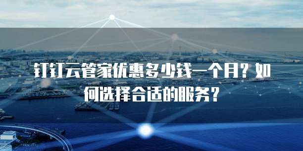 钉钉云管家优惠多少钱一个月?如何选择合适的服务?