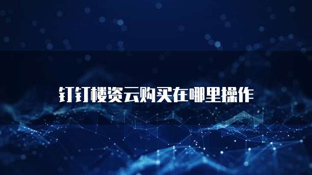 钉钉楼资云购买在哪里操作