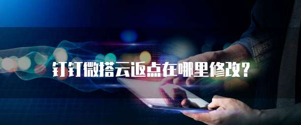 钉钉微搭云返点在哪里修改?