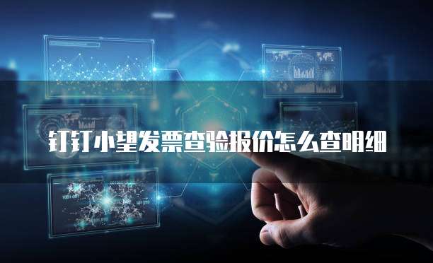 钉钉小望发票查验报价怎么查明细