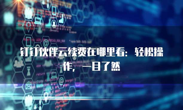钉钉伙伴云续费在哪里看:轻松操作,一目了然