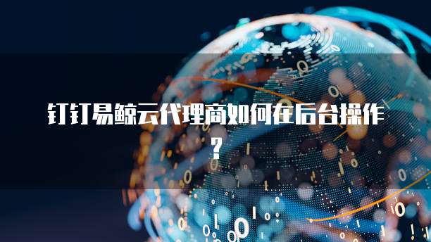 钉钉易鲸云代理商如何在后台操作?