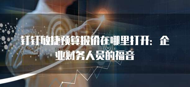 钉钉敏捷预算报价在哪里打开:企业财务人员的福音