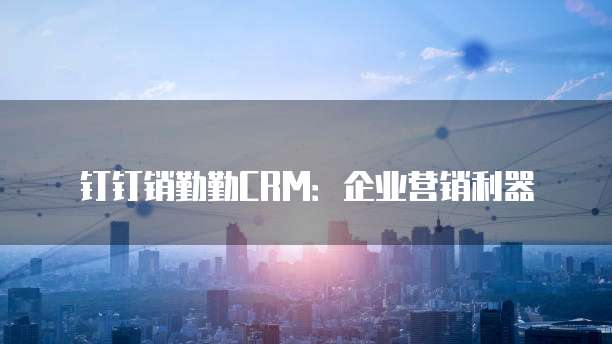 钉钉销勤勤CRM:企业营销利器