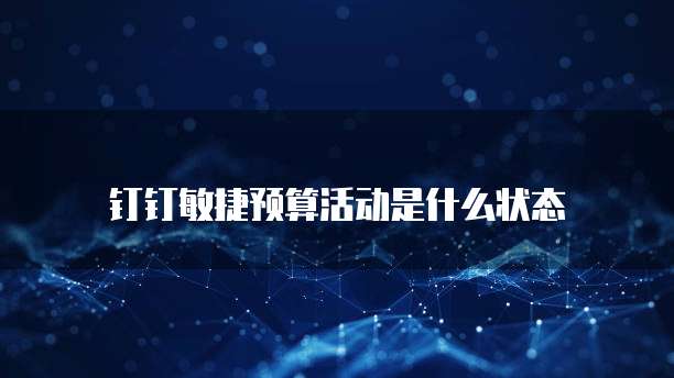 钉钉敏捷预算活动是什么状态