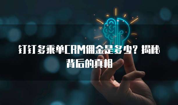 钉钉多乘单CRM佣金是多少?揭秘背后的真相