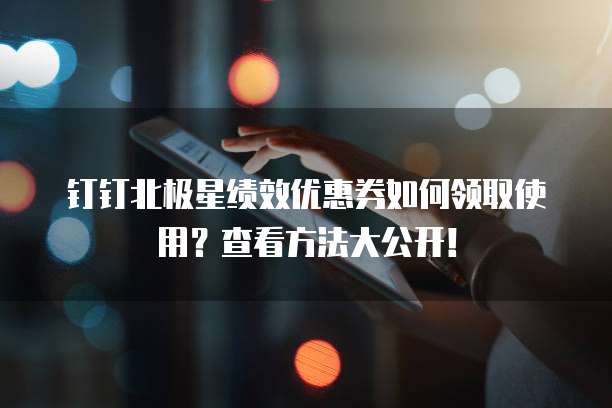 钉钉北极星绩效优惠券如何领取使用?查看方法大公开!