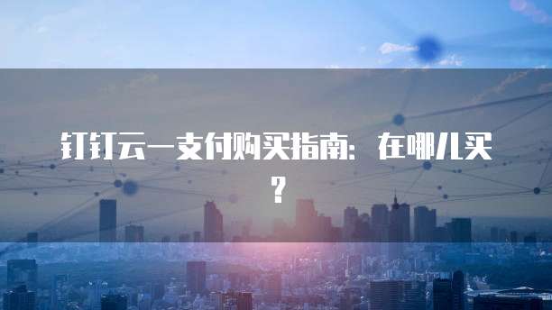 钉钉云一支付购买指南:在哪儿买?