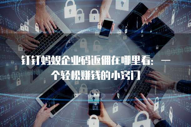 钉钉蚂蚁企业码返佣在哪里看:一个轻松赚钱的小窍门