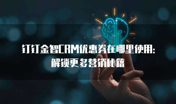 钉钉金智CRM优惠券在哪里使用:解锁更多营销秘籍
