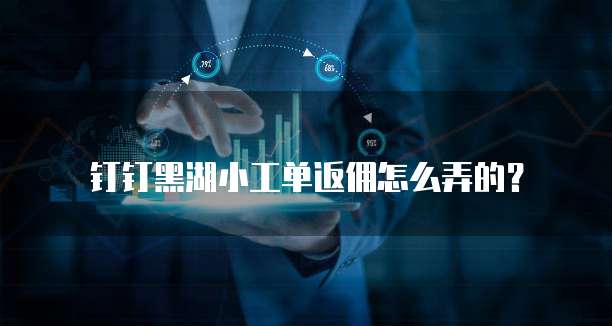 钉钉黑湖小工单返佣怎么弄的?