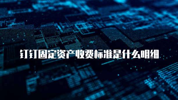 钉钉固定资产收费标准是什么明细