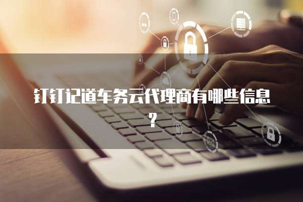 钉钉记道车务云代理商有哪些信息?