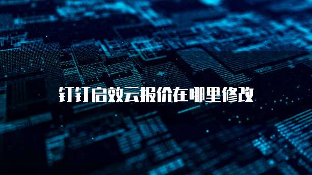 钉钉启效云报价在哪里修改