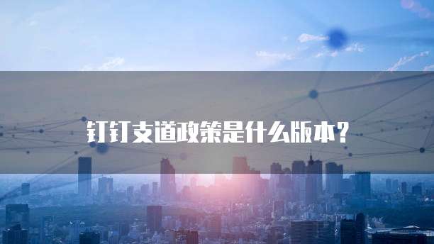 钉钉支道政策是什么版本?