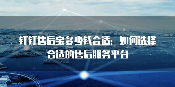 钉钉售后宝多少钱合适:如何选择合适的售后服务平台