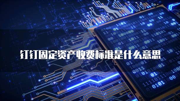 钉钉固定资产收费标准是什么意思