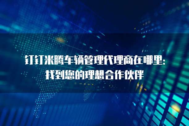 钉钉米腾车辆管理代理商在哪里:找到您的理想合作伙伴