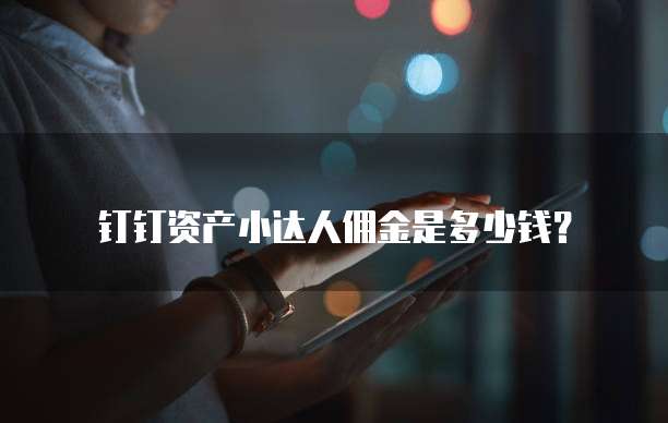 钉钉资产小达人佣金是多少钱?