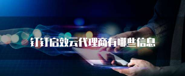 钉钉启效云代理商有哪些信息